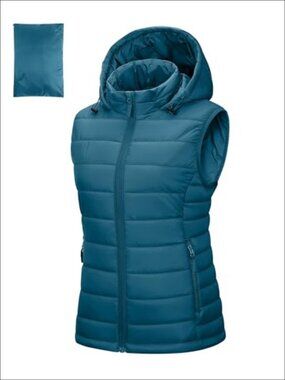 Packable Hooded Puffer Vest – Lightweight Quilted Winter Outdoor Vest